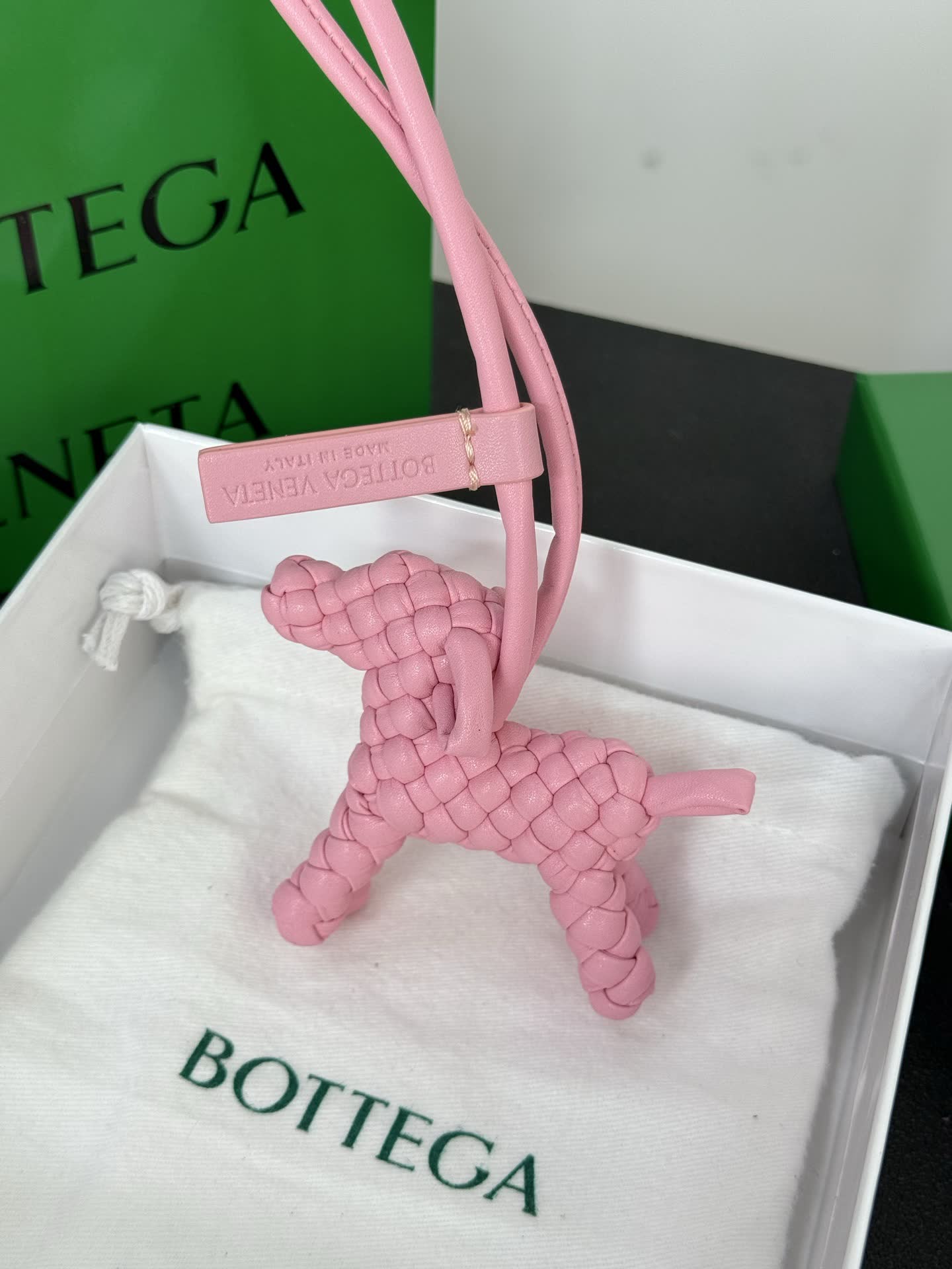 Bottega Veneta Pink Leather Horse Charm